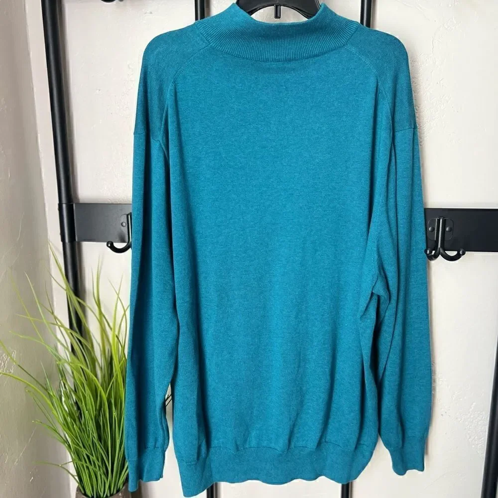 Jos a bank signature collection sweater teal size 2X prima cotton
